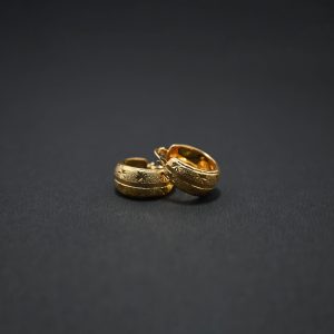 Anti Tarnish Star-Stamped Gold Earings