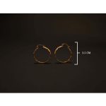 Anti-Tarnish Classic Carved Gold Earings (3.5 cm) - Image 5