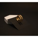 Anti-Tarnish Classic Carved Gold Earings (3.5 cm) - Image 6
