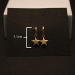 Celestial Glimmer Textured Star Dangle Hoops earring - Image 4