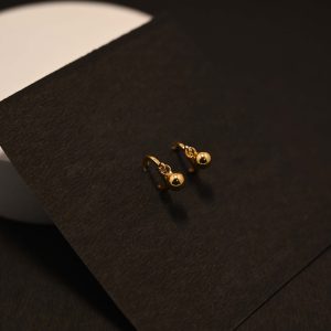 Golden Orbit Dangle Mini Hoops Earring for Her