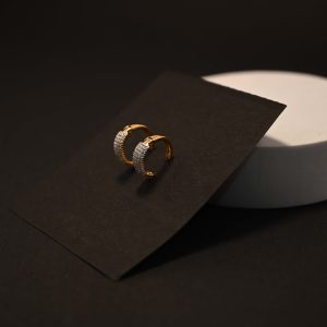 Celestia Sparkle Gold Hoop Earrings for Her