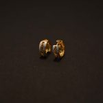 Olympian Gold Greek Key Huggie Hoops Earring - Image 6