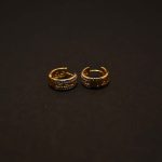 Olympian Gold Greek Key Huggie Hoops Earring - Image 4