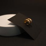 Olympian Gold Greek Key Huggie Hoops Earring - Image 2