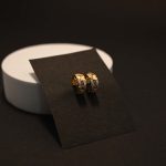 Olympian Gold Greek Key Huggie Hoops Earring