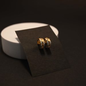 Olympian Gold Greek Key Huggie Hoops Earring