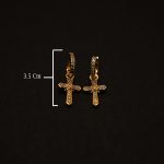 Celeste Cross Drop Hoops Earrings - Image 4
