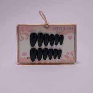 SHEGLAM "Love Yourself" Almond Press-On Nail Kit, Black