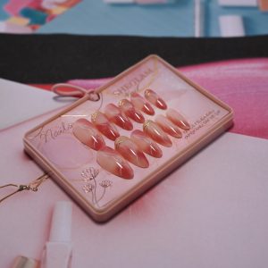 SHEGLAM Press-On Nails – Elegant Nude Pink Marble Design