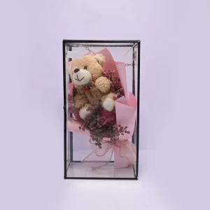 The Sweetheart Snuggle Teddy & Dried Bloom Bouquet