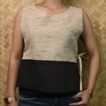 Mizo Traditional Beige Noir Artisan Top - Image 2