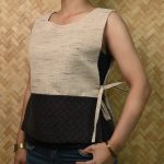 Mizo Traditional Beige Noir Artisan Top