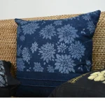 Handmade Hand-Painted Floral Cushion Cover – Exclusive Blue Designer Piece - Image 5