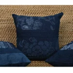 Deep Indigo Still Bloom Throw Pillow