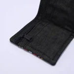 Zopar Handcrafted Indigo Wallet, Exclusive Design Traditional Woven Stripe & Wooden Button Accent - Image 3