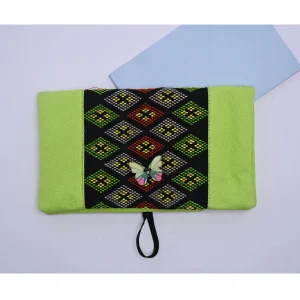 Zopar Handmade Lime Green Ethnic Notebook/Notepads Cover with Diamond Weave Panel (Set of 2 Notebooks)