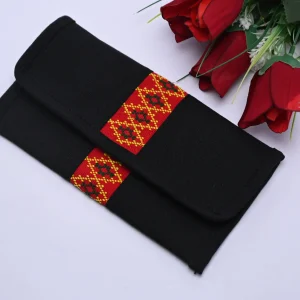 Handcrafted Mizo Puan Accent Bi-Fold Wallet – Vibrant Cultural Elegance