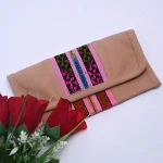 "Hand-Woven Tribal Accent Envelope Clutch