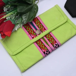 Product Name  Zopar Lime Green Traditional Woven Accent Purse, Travel Wallet / Document Pouch