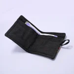 Zopar Handcrafted Indigo Wallet, Exclusive Design Traditional Woven Stripe & Wooden Button Accent - Image 5