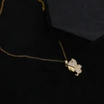Crystal Puppy Pendant Necklace