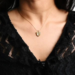 Moonstone Heart Pendant Necklace