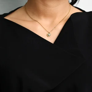 Golden Heart Spark Pendant Necklace