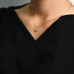 Golden Heart Spark Pendant Necklace - Image 3