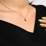 Golden Heart Spark Pendant Necklace - Image 2
