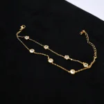Celestial Bloom Double-Layer Gold Bracelet