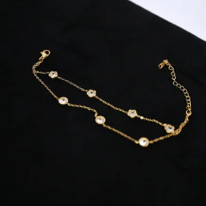 Celestial Bloom Double-Layer Gold Bracelet