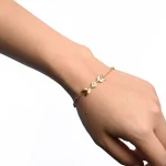 Anti-Tarnish Golden Leaf Bloom Bracelet