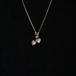 Twin Heart Gold Pendant Necklace