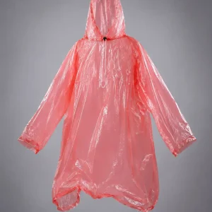 Transparent Hooded Raincoat(Red)