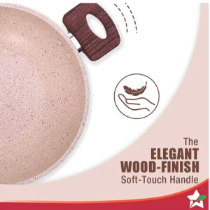 Duralife Die-cast 24 cm Kadhai with lid | 5 Layer Healthy Duramax Non-Stick Coating | Soft Touch Handles | Pure Grade Aluminium | PFOA Free | 2.5 litres. SKU: 63154794