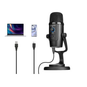 BOYA BY-PM500 USB Microphone Compatible with C-Type Smartphones, Computers with USB Port. for Youtubers, Music Creators, Podcasters